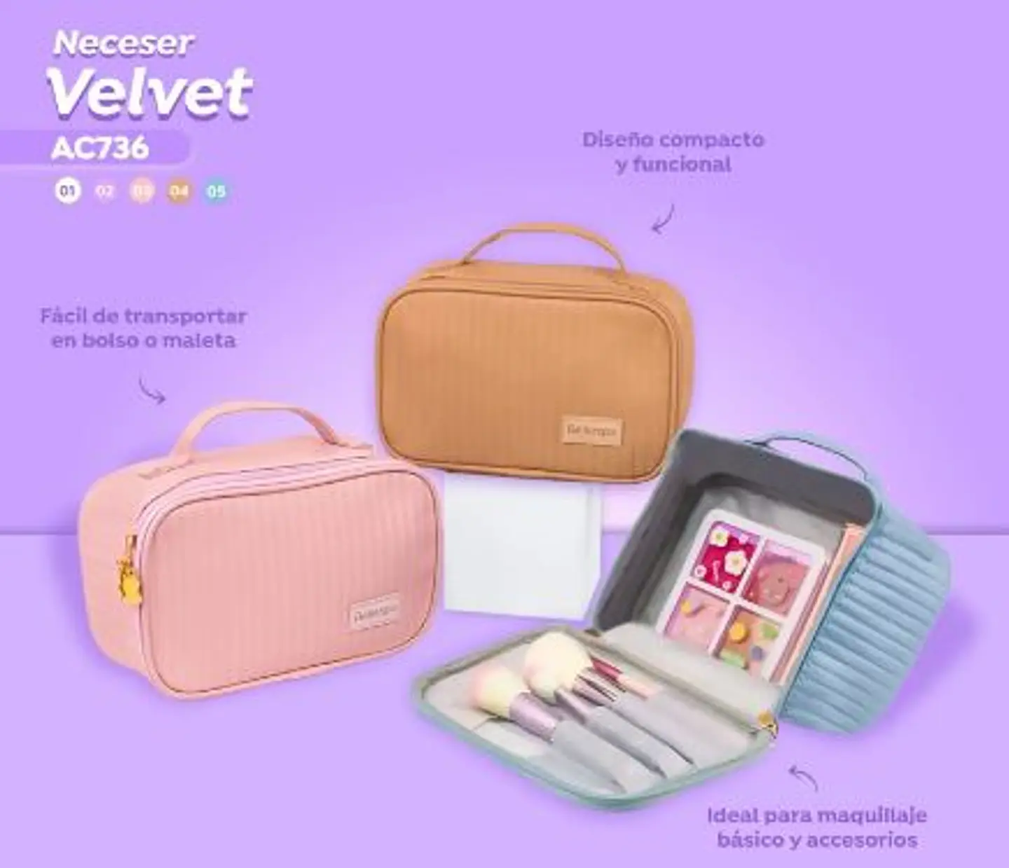 NECESER DE MAQUILLAJE VELVET BELLESPA  1
