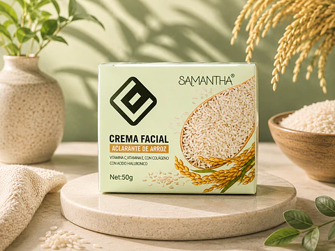 CREMA FACIAL ACLARANTE DE ARROZ SAMANTHA X 50 GR