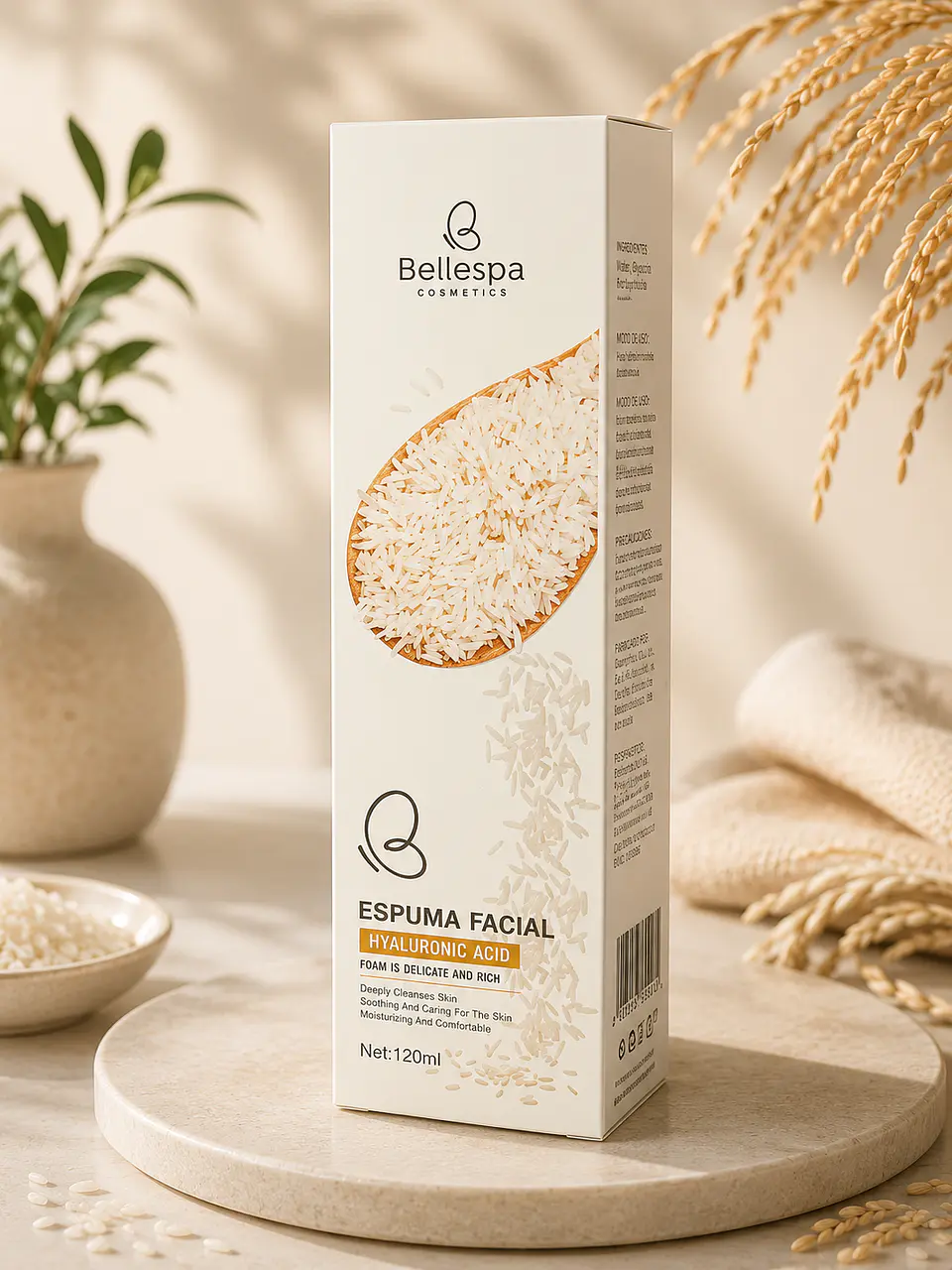 ESPUMA FACIAL DE ARROZ BELLESPA x 120ML 1