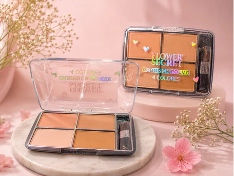 RUBOR EN POLVO FLOWER SECRET 4 TONOS X UND