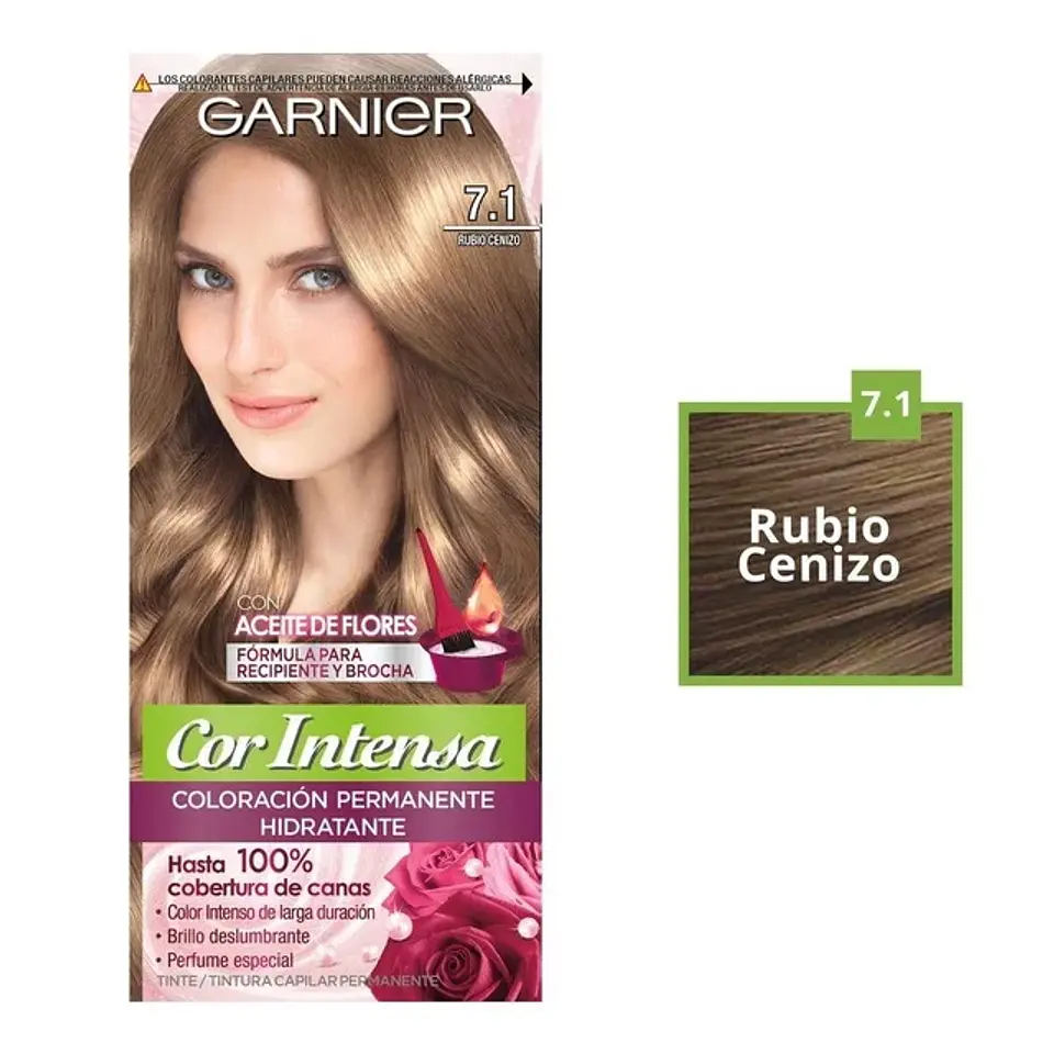 Tinte cor intensa 7.1 rubio cenizo - Garnier  1