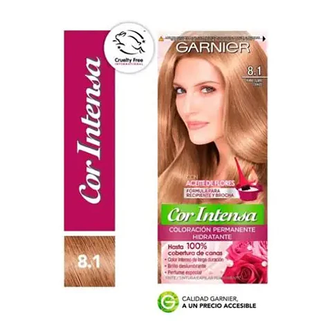 Tinte cor intensa 8.1 rubio claro ceniza- Garnier 