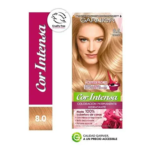Tinte cor intensa 8.0 rubio claro - Garnier 
