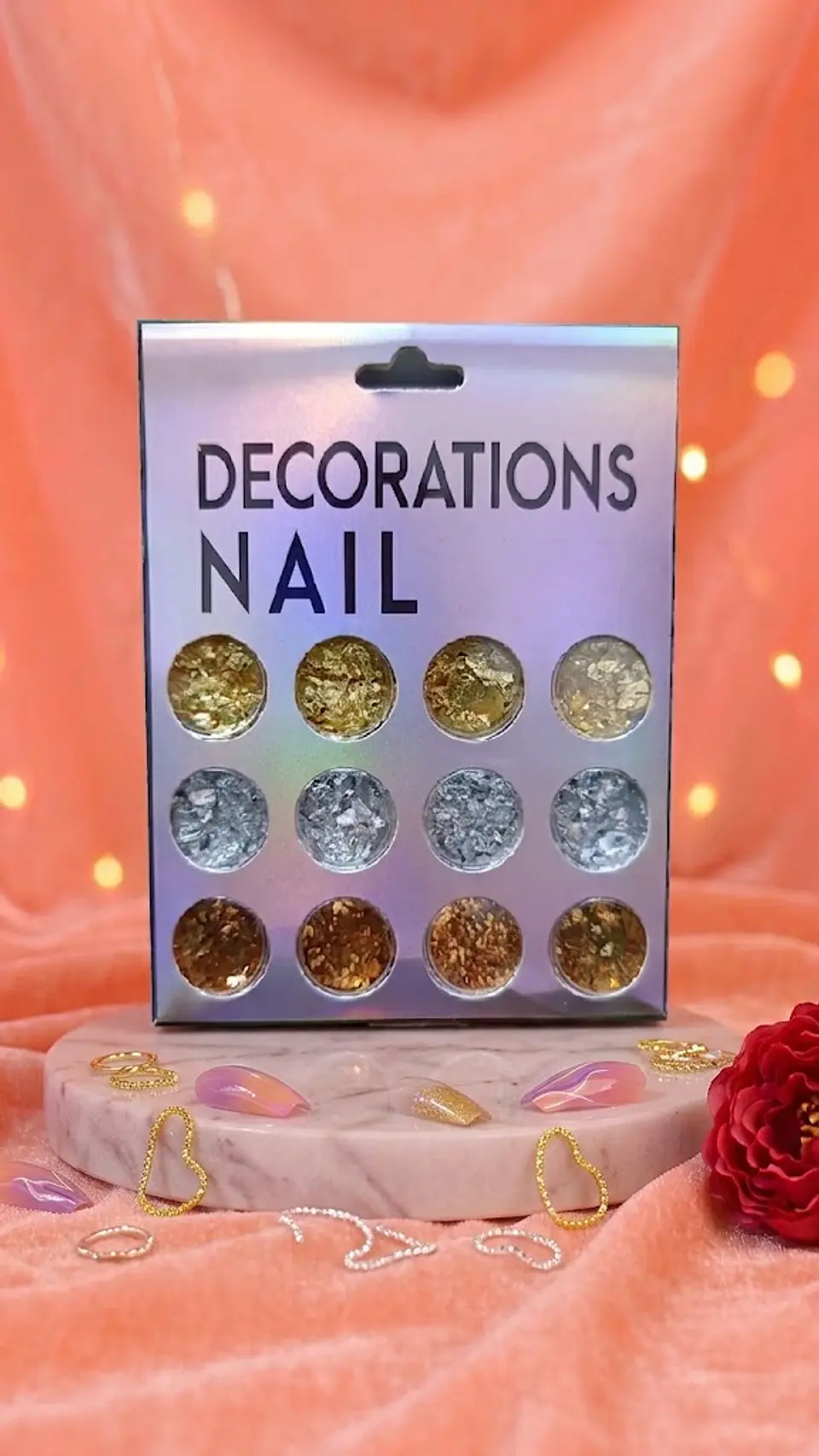 Adornos de uñas efecto espejo Pan de oro y Bronce 1