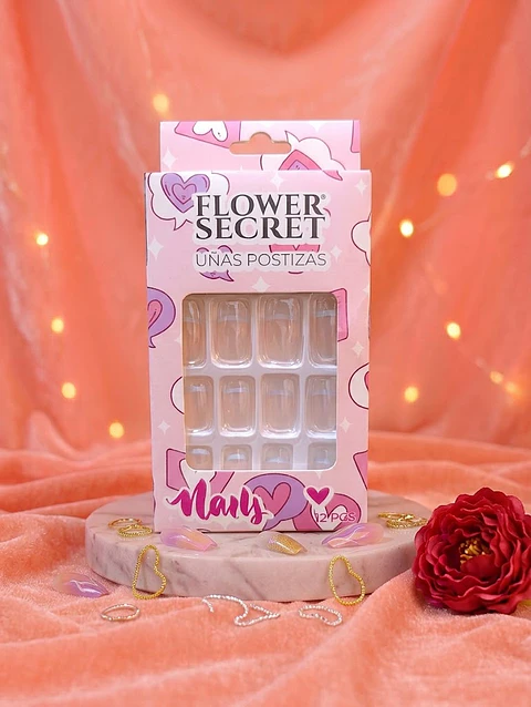 Uñas postizas cortas 12 PCS - Flower Secret