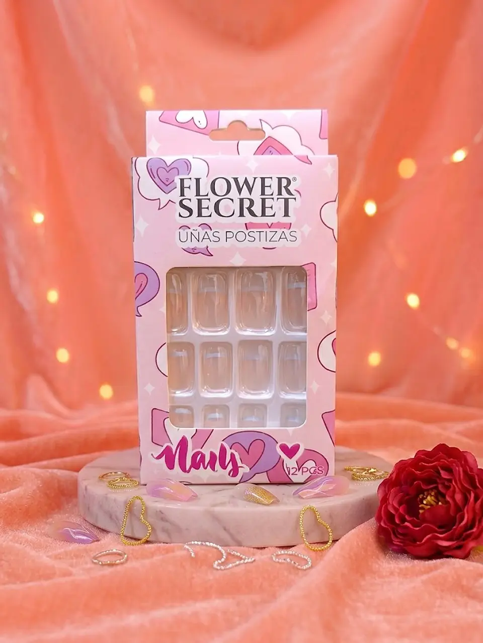 Uñas postizas cortas 12 PCS - Flower Secret 1