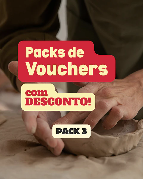 Pacote de 03 Vouchers Workshop de Cerâmica