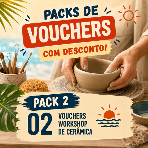 Pacote de 02 Vouchers Workshop de Cerâmica