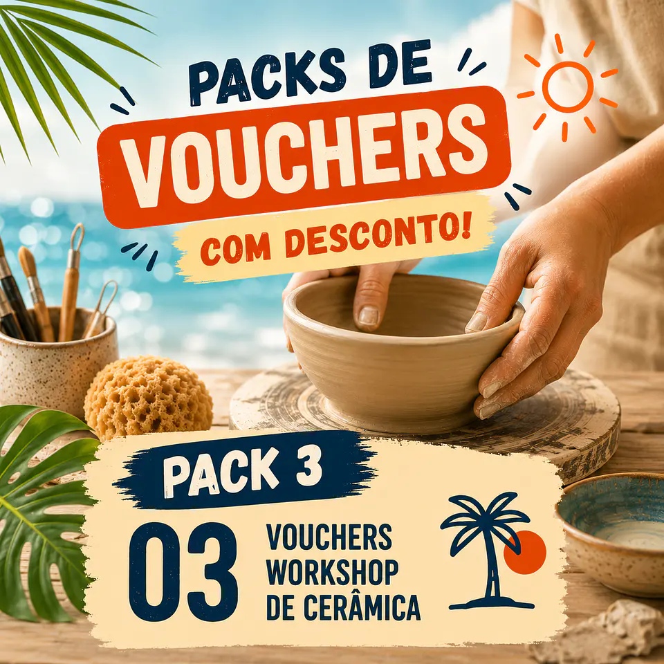 Pacote de 03 Vouchers Workshop de Cerâmica 1