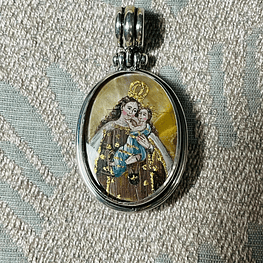 Medalla Virgen del Carmen y San Charbel 