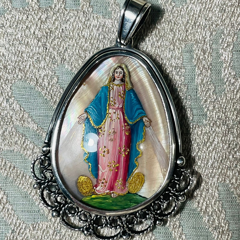 Maravillosa medalla de Virgen de los Rayos y Padre Pío 