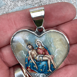 Corazón con la Pieta y el Señor con la Virgen glorioso 