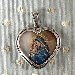 Medalla de San José y la Virgen con el Niño