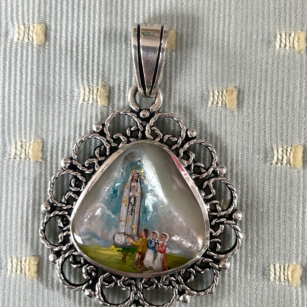 Maravillosa medalla de Virgen Rosa Mística y Virgen de Fátima 