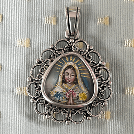 Maravillosa medalla de Virgen Rosa Mística y Virgen de Fátima 