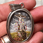 Maravillosa medalla de la Anunciación y Santa Teresa, rosas y la Cruz 