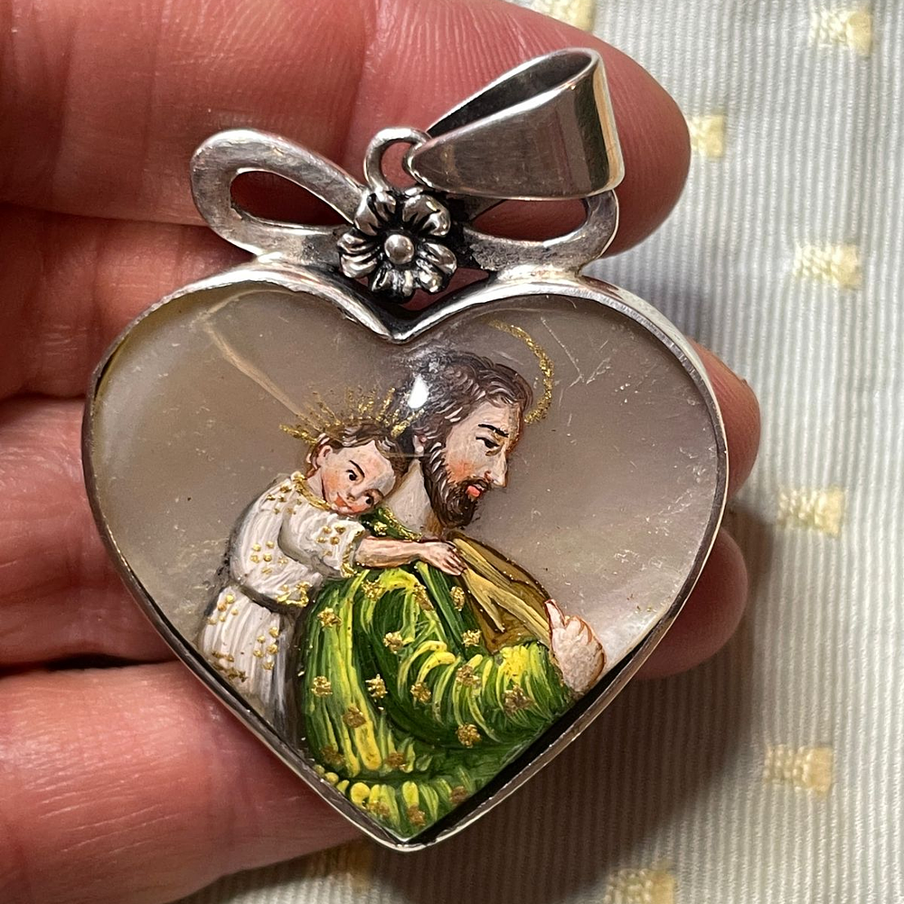 Maravillosa medalla de San Jose y el Niño y la Sagrada Familia 
