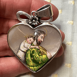 Maravillosa medalla de San Jose y el Niño y la Sagrada Familia 