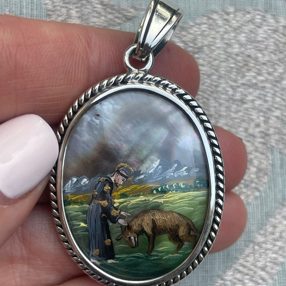 Medalla de San Francisco de Asís con Santa Gemita 