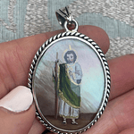 Medalla ovalada de San Expedito y San Judas Tadeo