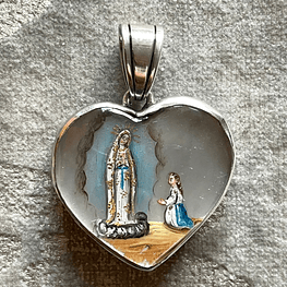 Medalla  Corazón Virgen de Lourdes 