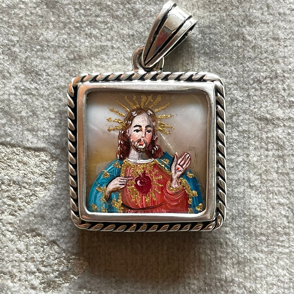 Medalla Escapulario Sagrado Corazón y Virgen del Carmen