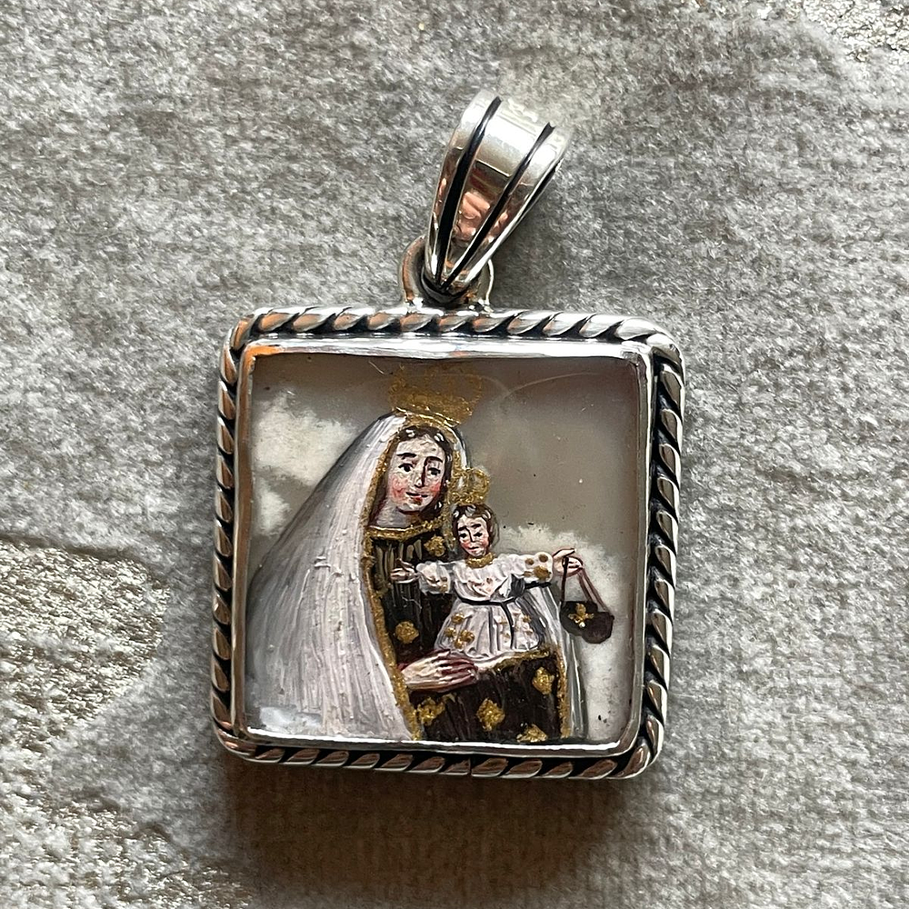 Medalla Escapulario Sagrado Corazón y Virgen del Carmen