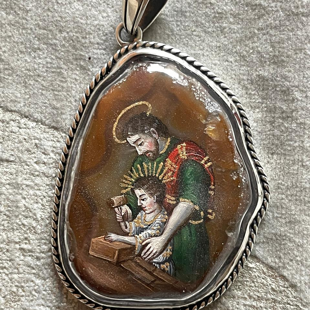 Medalla San José con el Niño Carpintero