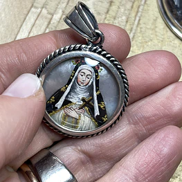 Medalla de Virgen de Fátima y Santa Rosa de Lima 