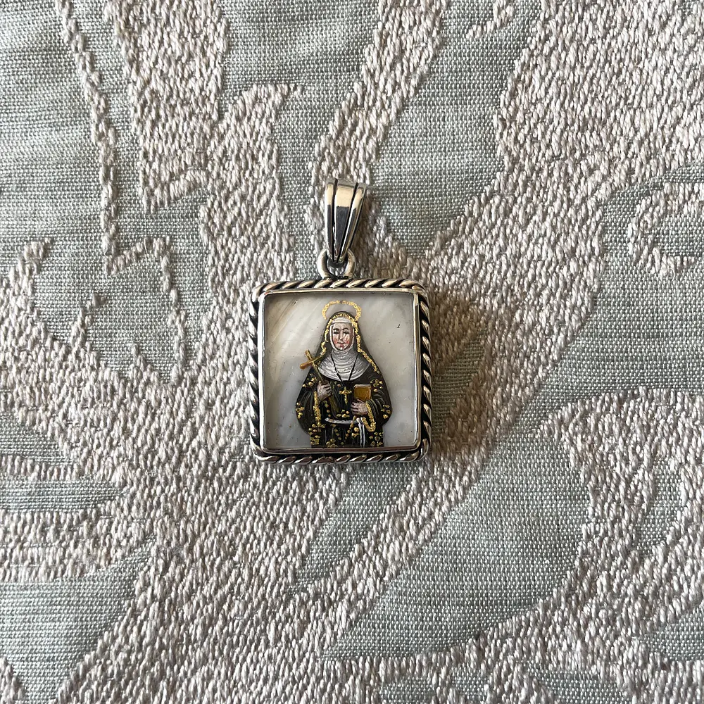 Medalla Santa Gemita y Santa Catalina de Siena