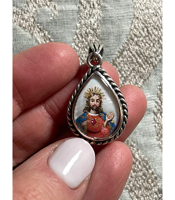 Medalla Gota del Consuelo: Sagrado Corazón de Jesús y San Pío de Pietrelcina
