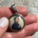 Medalla Redonda de Santa Gema Galgani y la Virgen de Lourdes