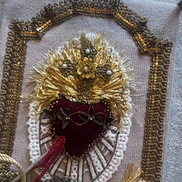 Relicario Sagrado Corazón en caja de vidrio 
