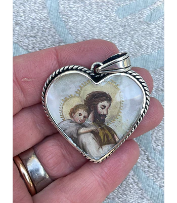 Medalla Corazón San José y el Niño – Virgen con el Niño