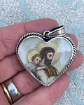 Medalla Corazón San José y el Niño – Virgen con el Niño