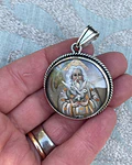 Medalla Dios Padre y Jesús Buen Pastor – Plata 950 y nácar