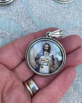Medalla Dios Padre y Jesús Buen Pastor – Plata 950 y nácar