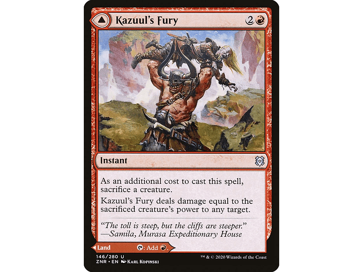 Kazuul's Fury // Kazuul's Cliffs | EN | NM | ZNR 1