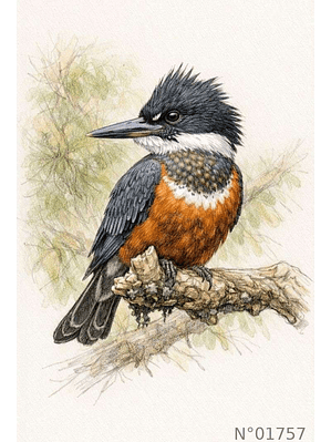 Ilustración 01757 Martín Pescador