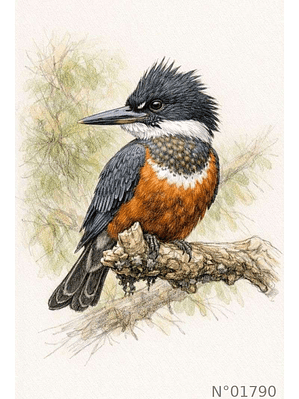 Ilustración 01790 Martín Pescador