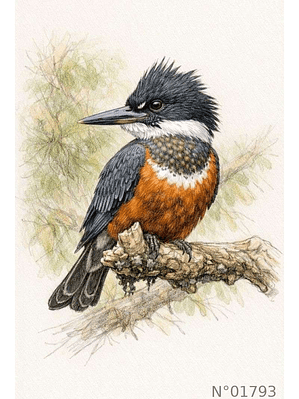 Ilustración 01793 Martín Pescador