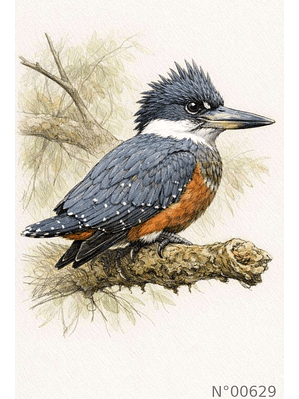 Ilustración 00629 Martín Pescador