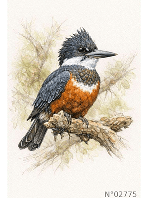 Ilustración 02775 Martín Pescador