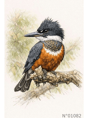 Ilustración 01082 Martín Pescador