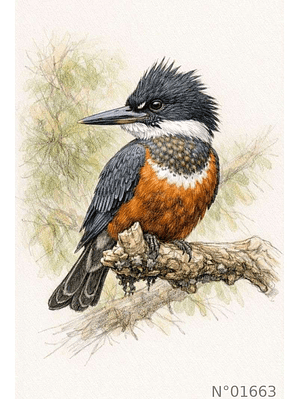 Ilustración 01663 Martín Pescador