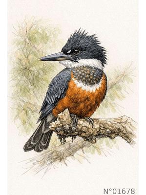 Ilustración 01678 Martín Pescador