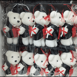 Oso plumavit decorativo para graduaciones