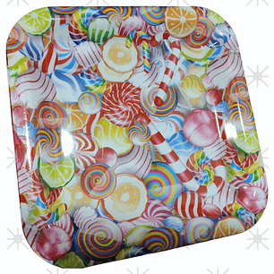 Bandeja navidad cuadrado 30cm. docena