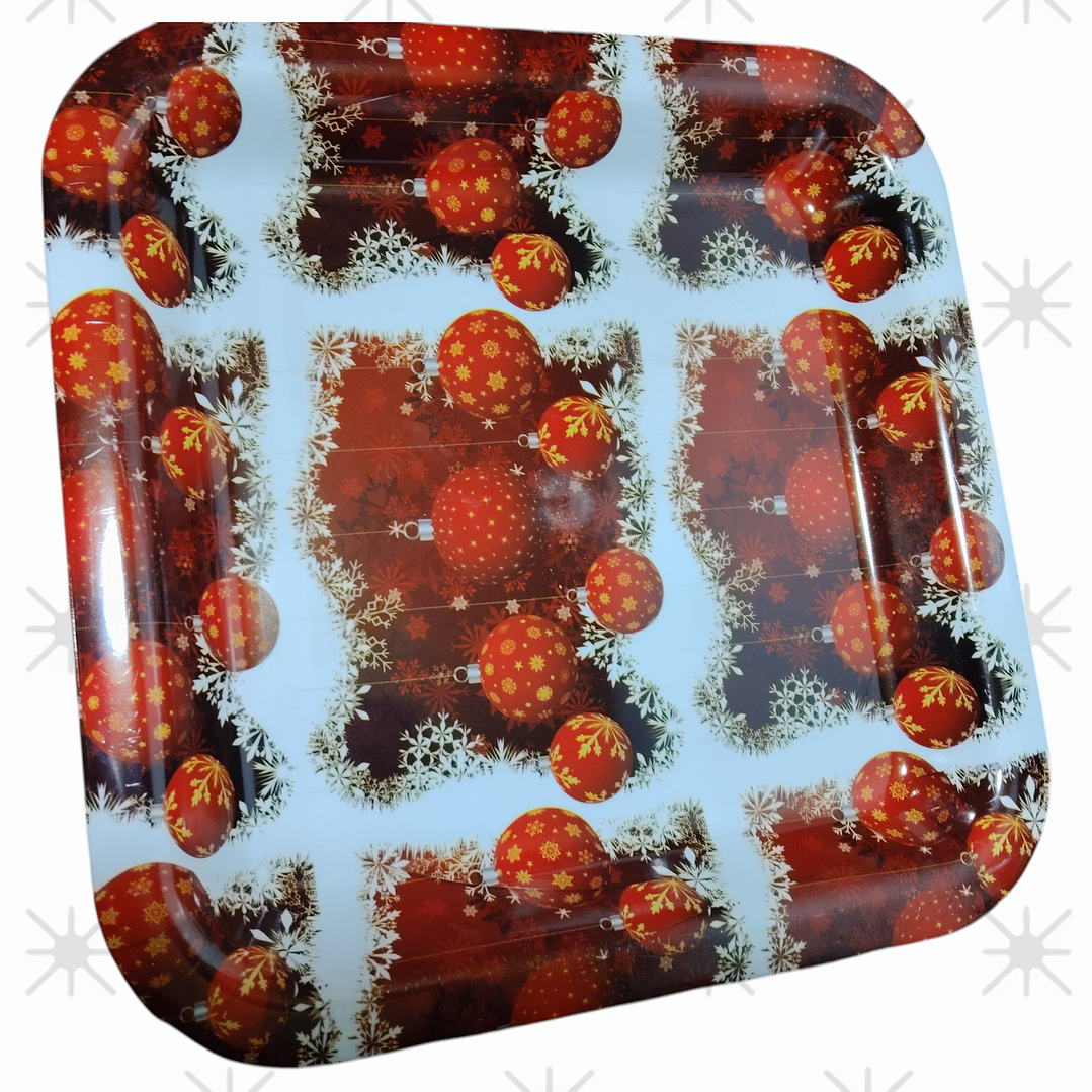 Bandeja navidad cuadrado 30cm. docena 2