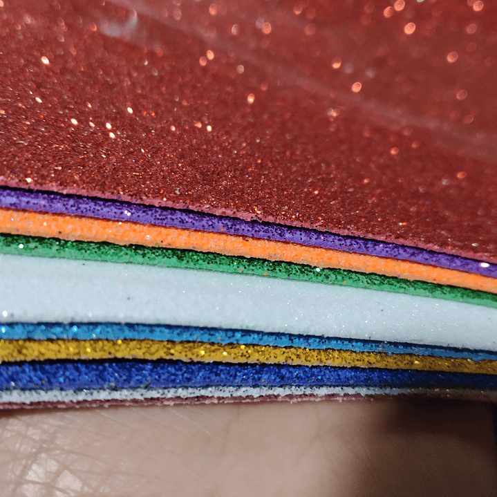 Goma Eva escarchada 40x60cm. paquete de 10 unidades  1